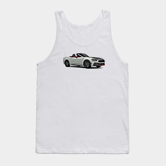 Abarth 124 Cartoon Tank Top by Auto-Prints